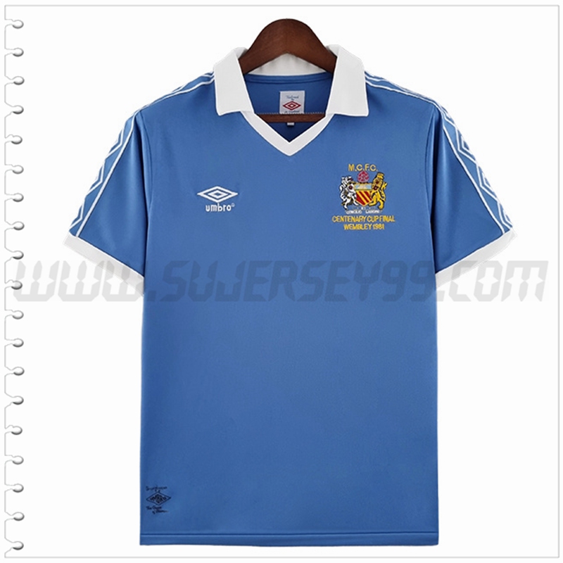 Primera Camiseta Futbol Manchester City Retro 1981/1982
