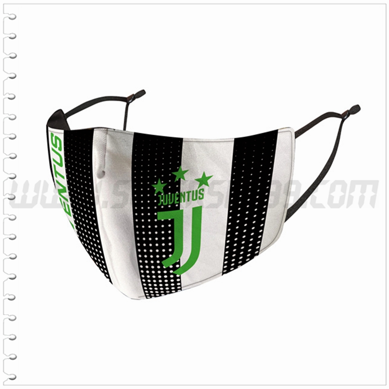 Nueva Mascara Futbol Juventus Negro/Blanco Reutilizable