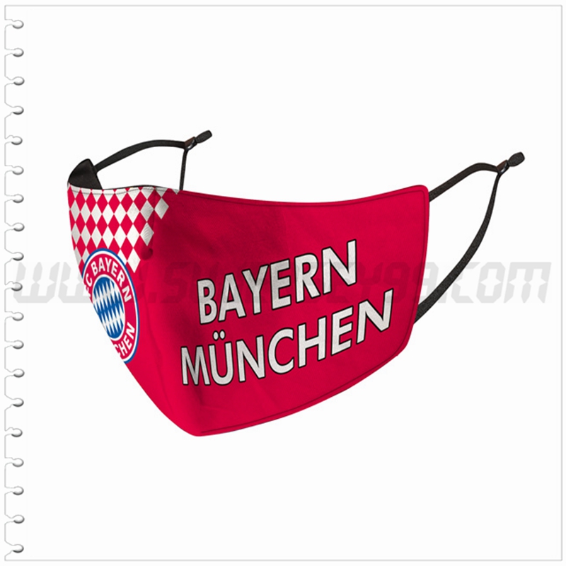 Nueva Mascara Futbol Bayern Munich Rojo/Blanco Reutilizable