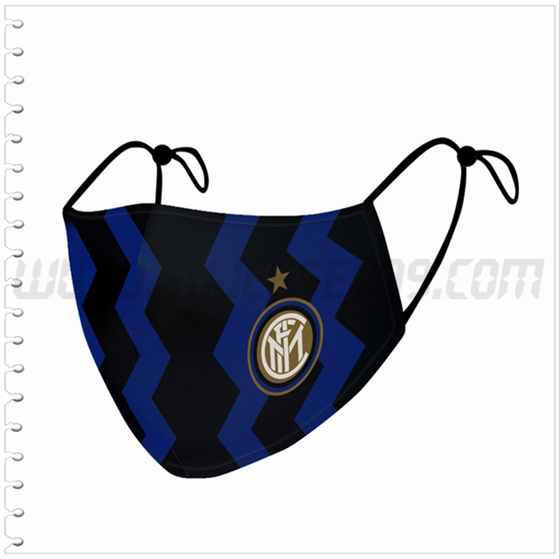 Nueva Mascara Futbol Inter Milan Negro/Azul Reutilizable