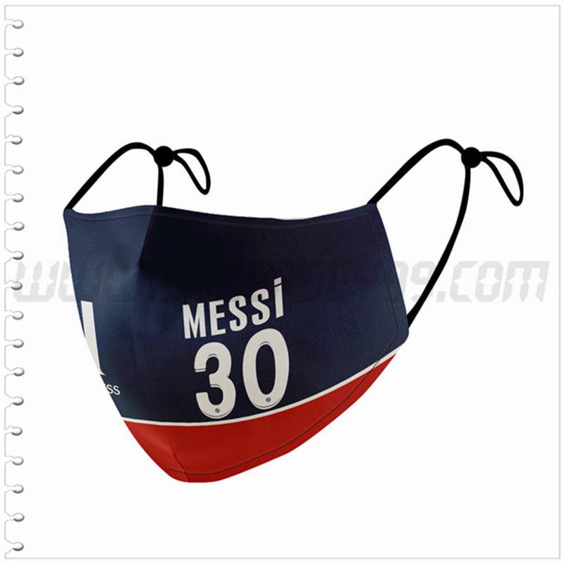 Nueva Mascara Futbol PSG Messi 30 Azul Marina Reutilizable