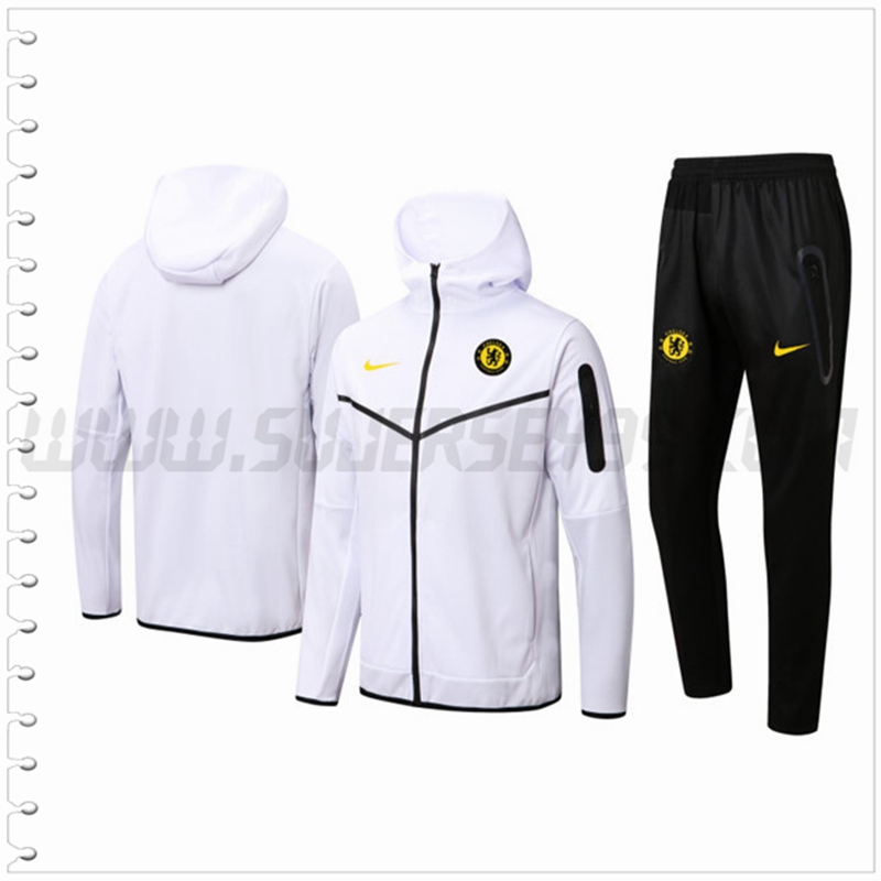 Chaqueta con Capucha Chandal del FC Chelsea Blanco 2022 2023