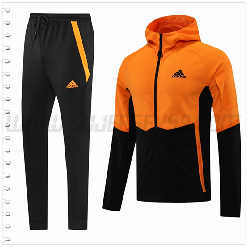 Chaqueta con Capucha Chandal del Adidas Negro/Naranja 2022 2023