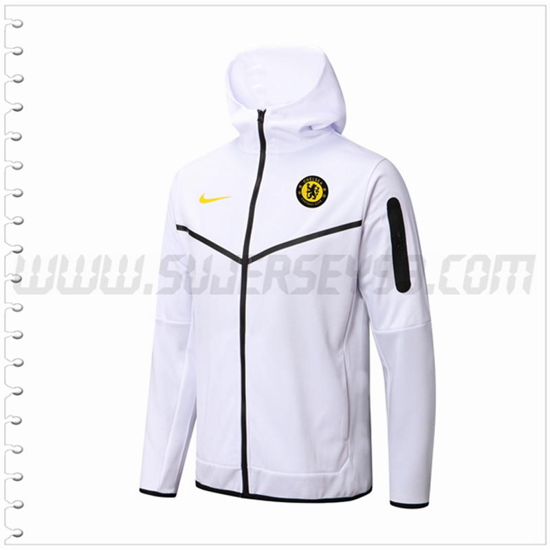 Chaqueta con Capucha FC Chelsea Blanco 2022 2023