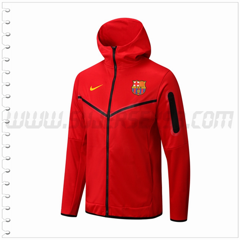 Chaqueta con Capucha FC Barcelona Rojo 2022 2023