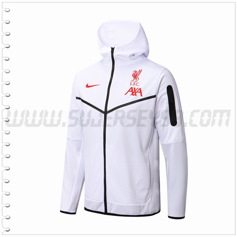 Chaqueta con Capucha FC Liverpool Blanco 2022 2023