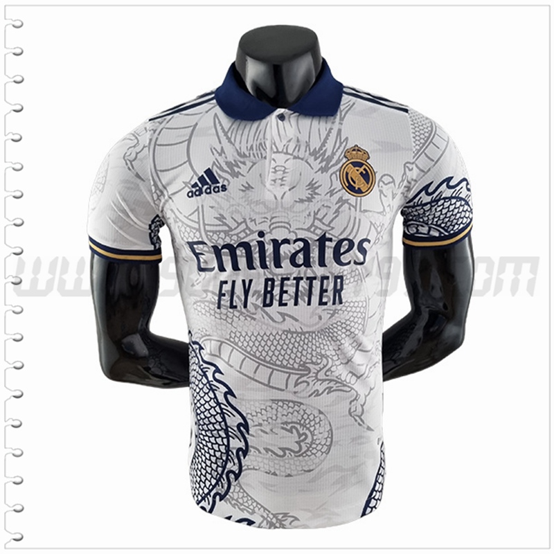 Camiseta Futbol Real Madrid Blanco Dragon Chino 2022 2023