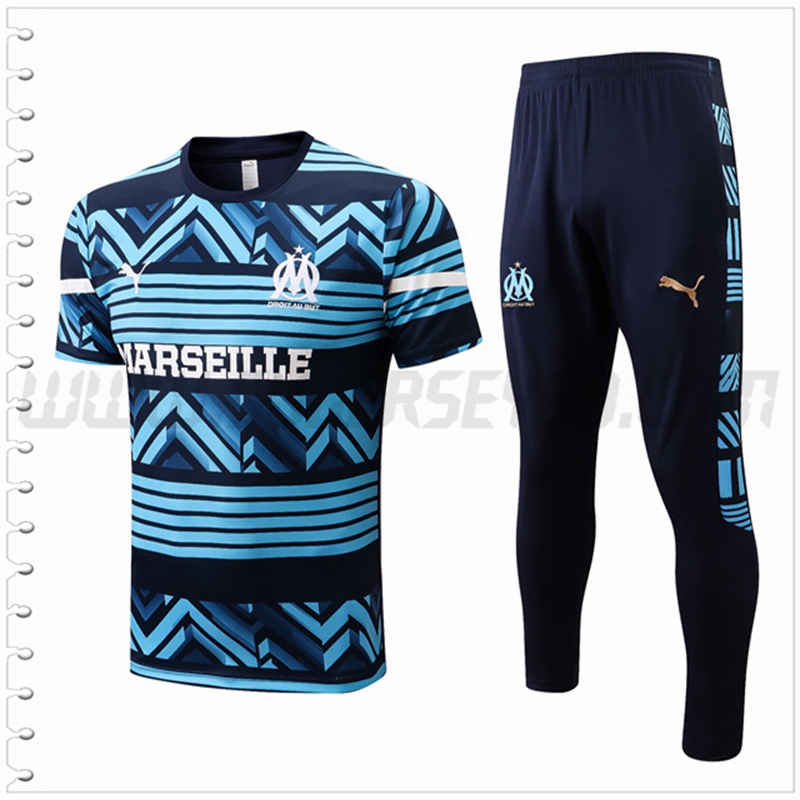 Camiseta Entrenamiento Marsella OM + Pantalones Azul/Negro 2022 2023