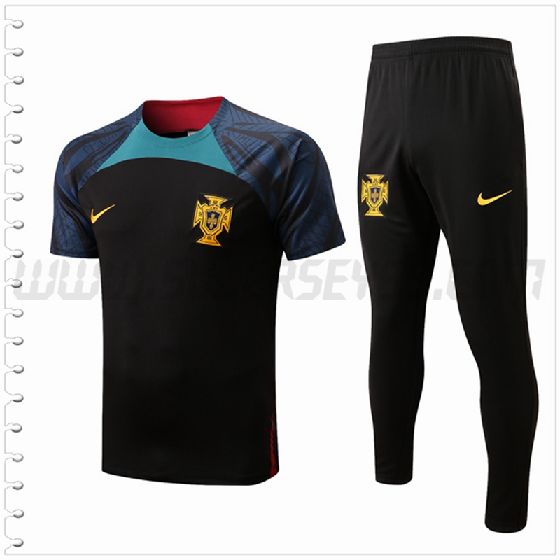 Camiseta Entrenamiento Portugal + Pantalones Negro 2022 2023