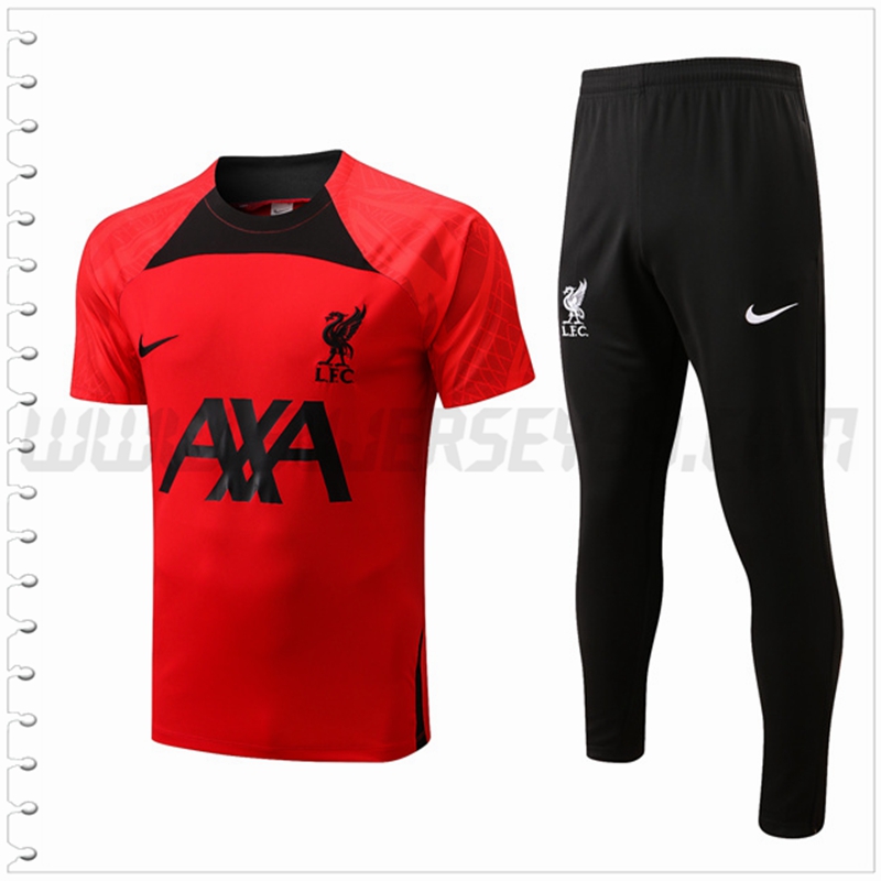 Camiseta Entrenamiento FC Liverpool + Pantalones Rojo 2022 2023