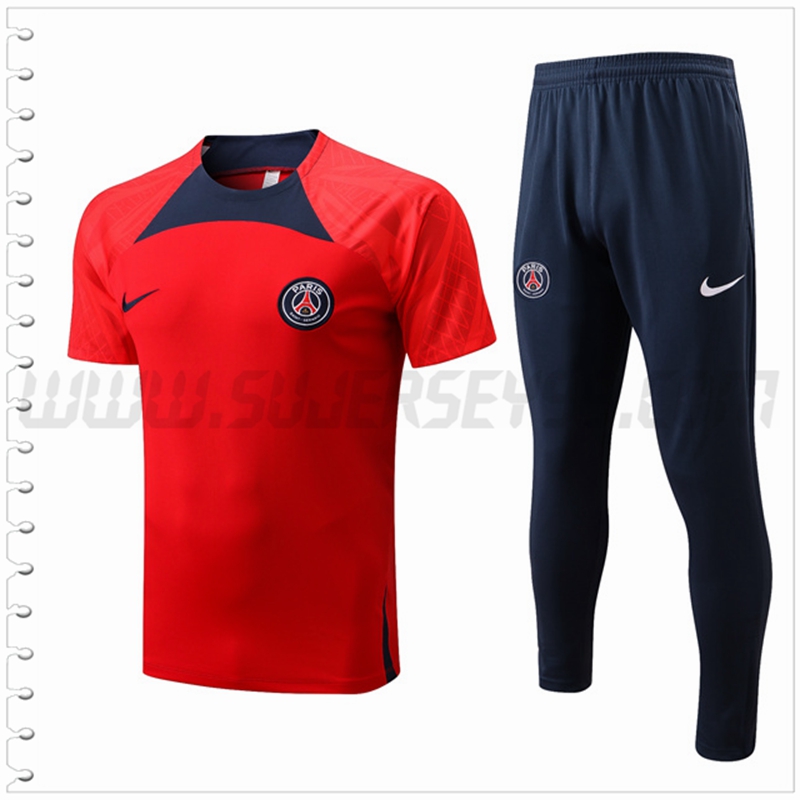 Camiseta Entrenamiento PSG + Pantalones Rojo 2022 2023