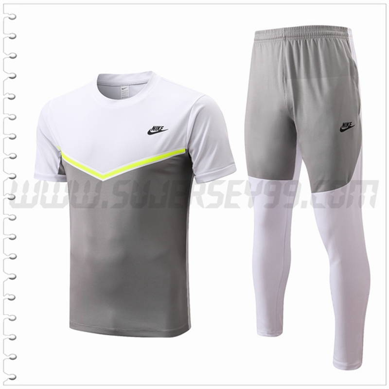 Camiseta Entrenamiento Nike + Pantalones Gris/Blanco 2022 2023