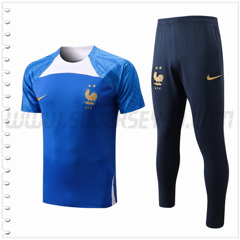 Camiseta Entrenamiento Francia + Pantalones Blanco 2022 2023