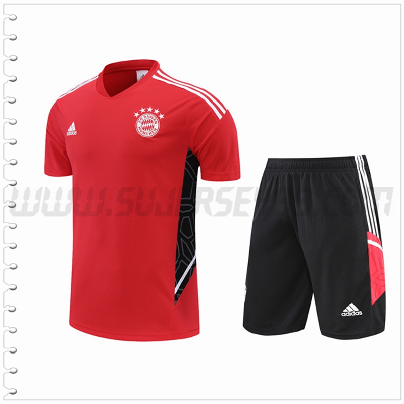 Camiseta Entrenamiento Real Madrid + Pantalones Cortos Rojo 2022 2023