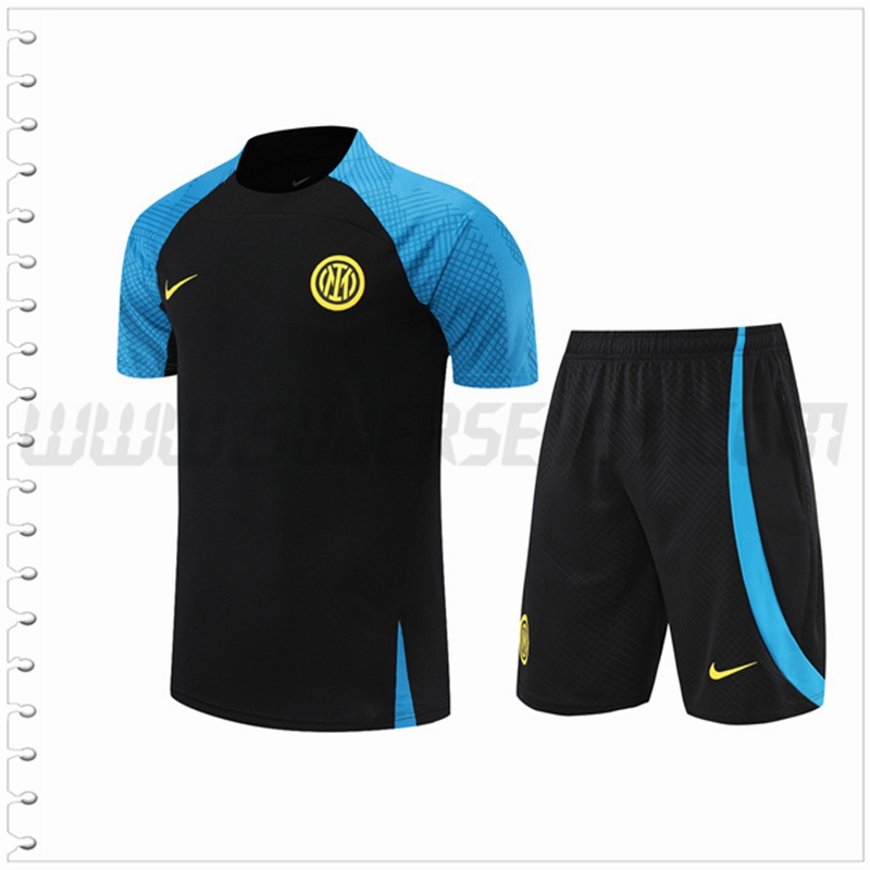 Camiseta Entrenamiento Inter Milan + Pantalones Cortos Negro 2022 2023