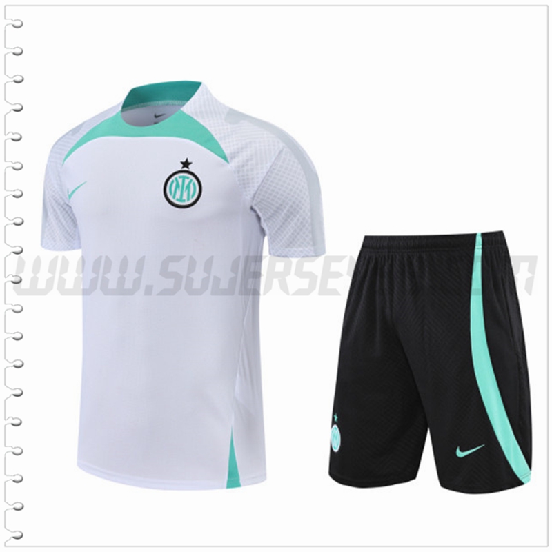 Camiseta Entrenamiento Inter Milan + Pantalones Cortos Blanco 2022 2023