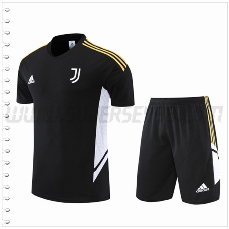 Camiseta Entrenamiento Juventus + Pantalones Cortos Negro 2022 2023