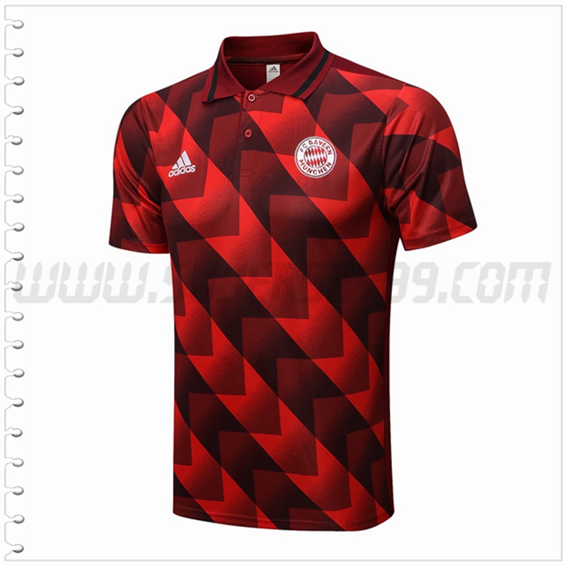 Polo Futbol Bayern Munich Rojo/Negro 2022 2023