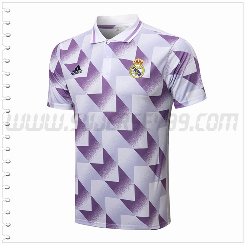 Polo Futbol Real Madrid Blanco/Violeta 2022 2023