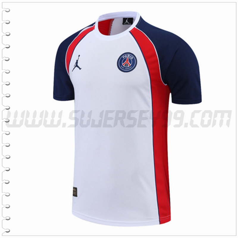 Camiseta Entrenamiento Jordan PSG Blanco/Rojo 2022 2023