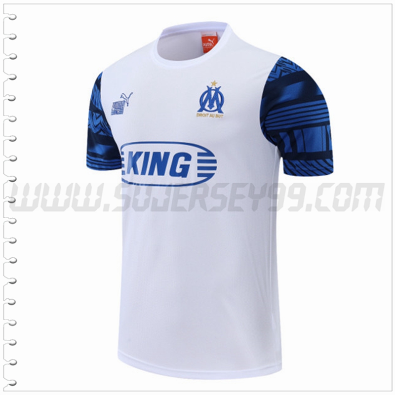 Camiseta Entrenamiento Marsella OM Blanco/Azul 2022 2023