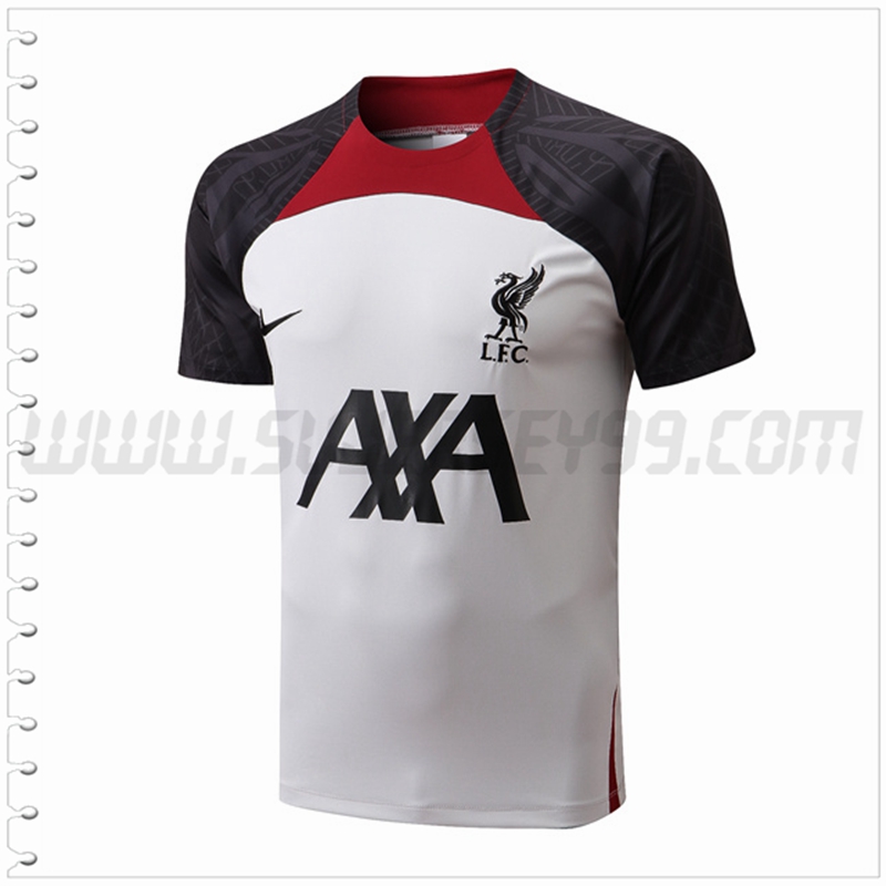 Camiseta Entrenamiento FC Liverpool Blanco/Negro 2022 2023