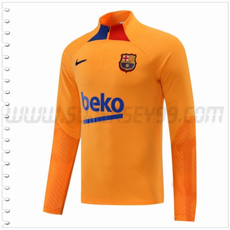 Sudadera Entrenamiento FC Barcelona Naranja 2022 2023