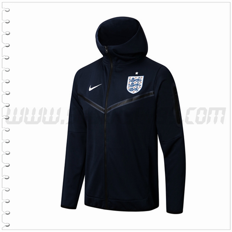 Chaqueta con Capucha Inglaterra Azul Marina 2022 2023