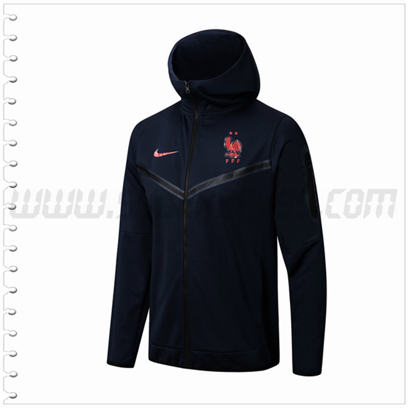 Chaqueta con Capucha Francia Azul Marina 2022 2023