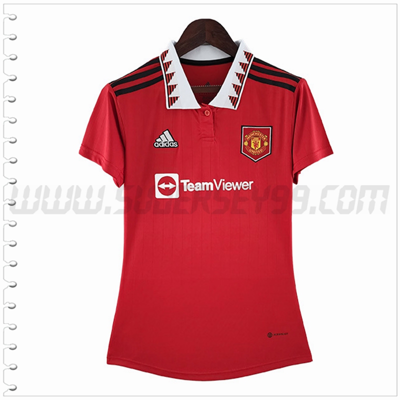 Primera Camiseta Futbol Manchester United Mujer 2022 2023