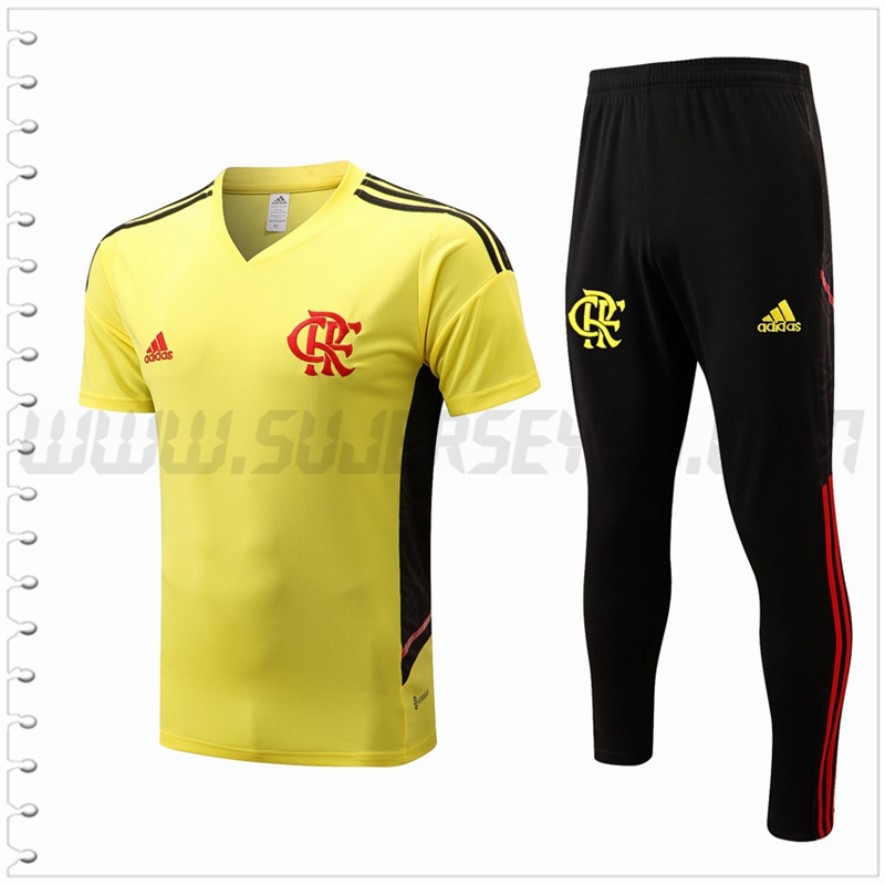 Camiseta Entrenamiento Flamengo + Pantalones Amarillo 2022 2023