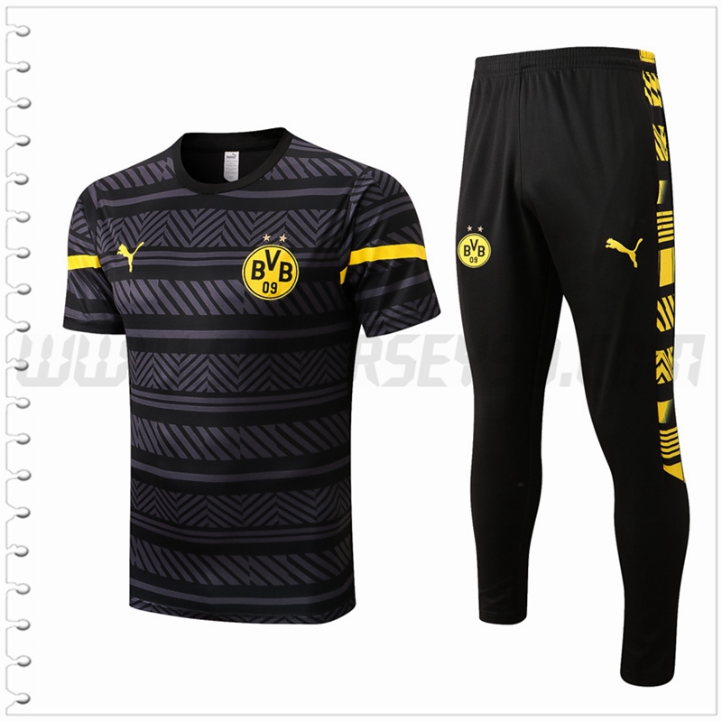Camiseta Entrenamiento Dortmund + Pantalones Negro 2022 2023
