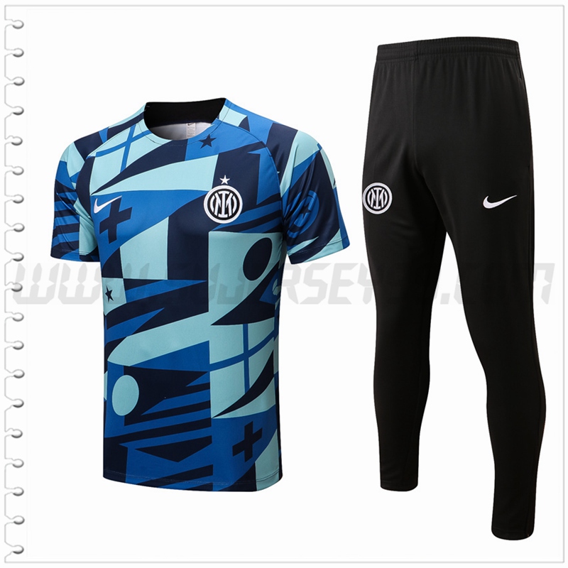 Camiseta Entrenamiento Inter Milan + Pantalones Azul/Verde 2022 2023