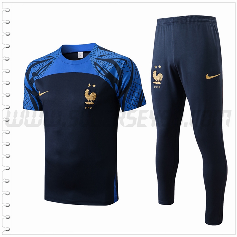 Camiseta Entrenamiento Francia + Pantalones Azul Marina 2022 2023