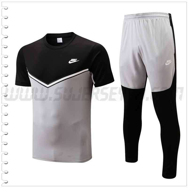 Camiseta Entrenamiento Nike + Pantalones Negro/Gris 2022 2023