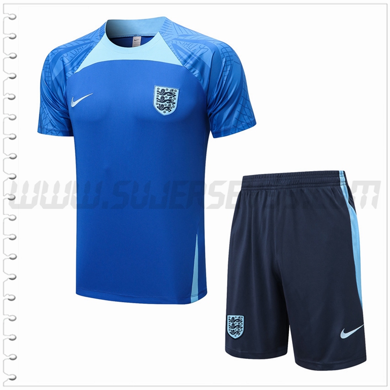 Camiseta Entrenamiento Inglaterra + Pantalones Cortos Azul 2022 2023