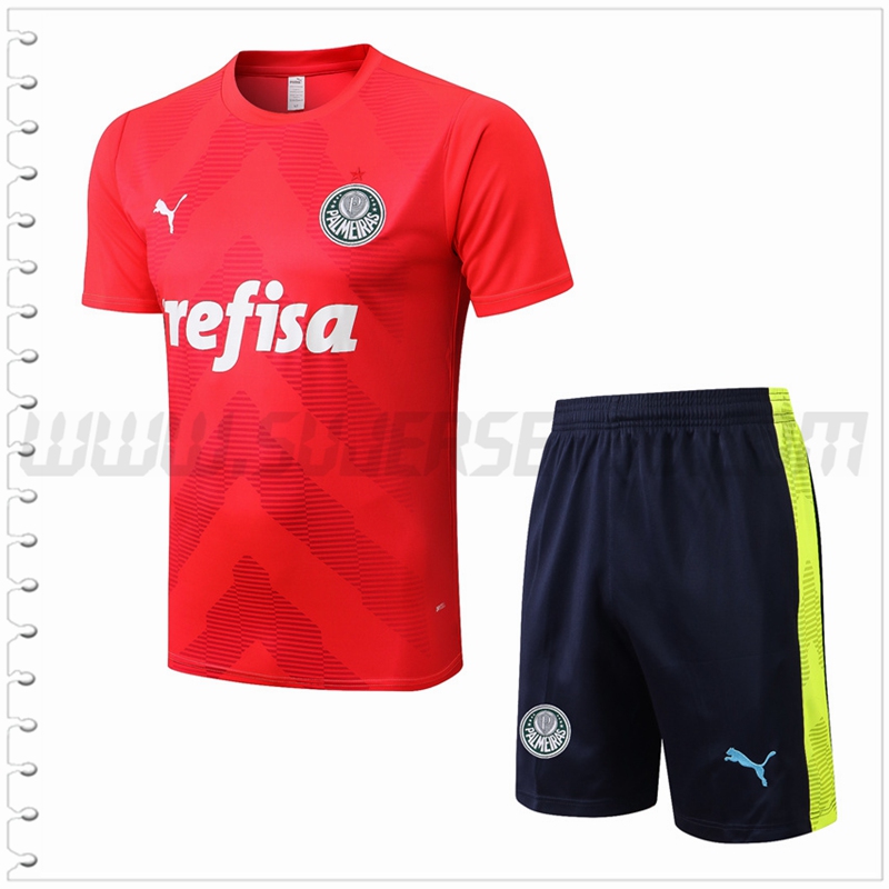 Camiseta Entrenamiento Palmeiras + Pantalones Cortos Rojo 2022 2023