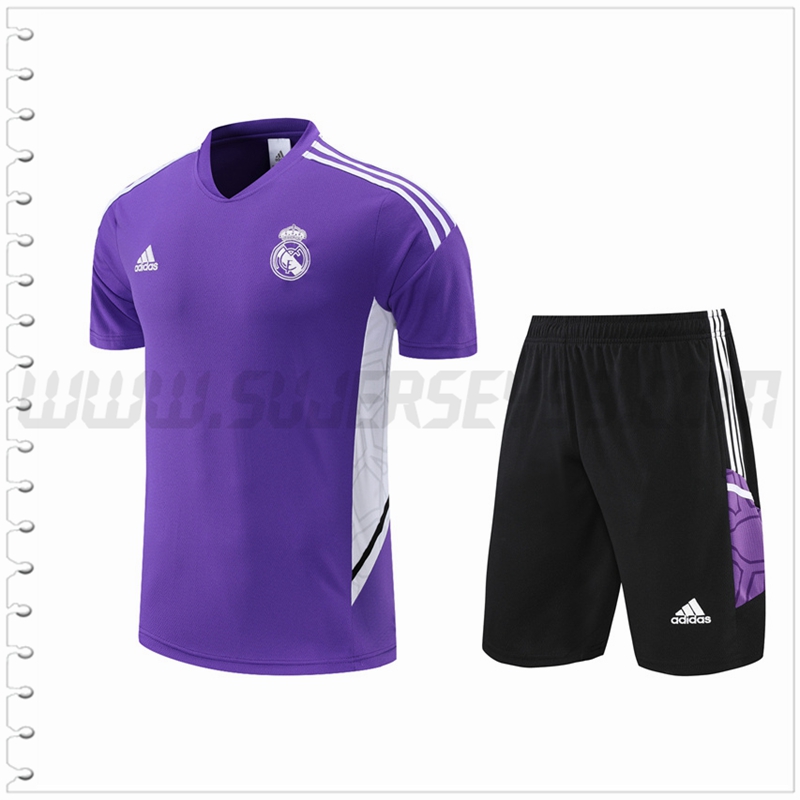 Camiseta Entrenamiento Real Madrid + Pantalones Cortos Violeta 2022 2023