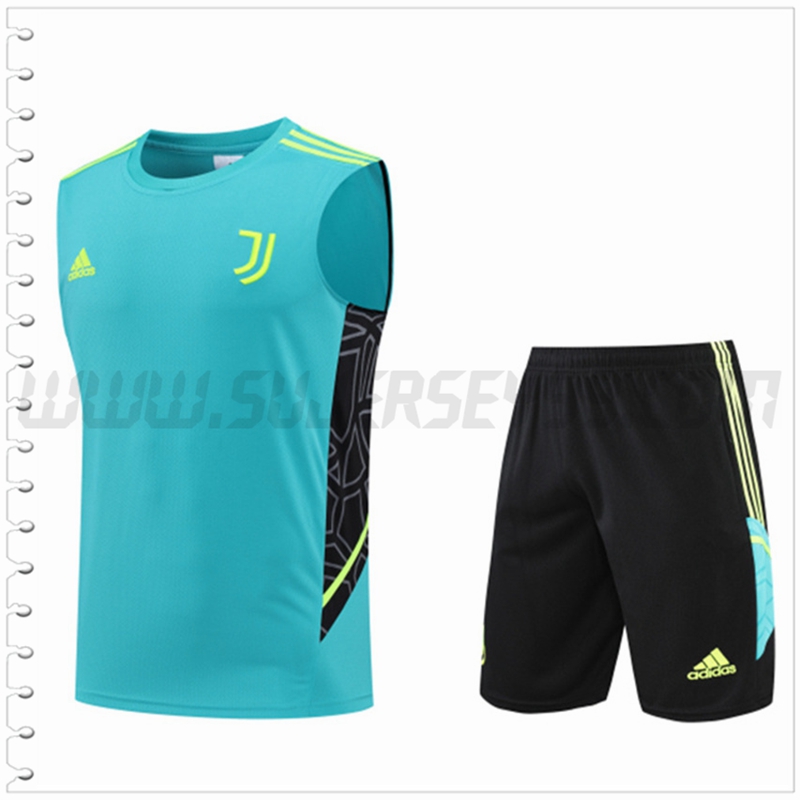 Camiseta Entrenamiento Sin Mangas Juventus + Pantalones Cortos Azul 2022 2023