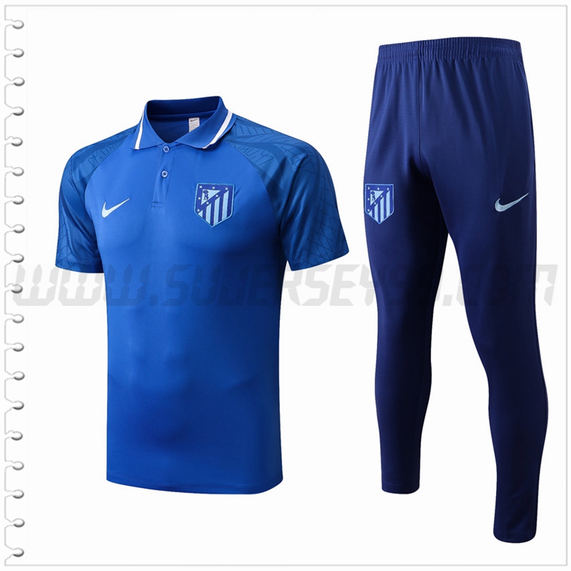 Polo Futbol Atletico Madrid + Pantalones Azul 2022 2023