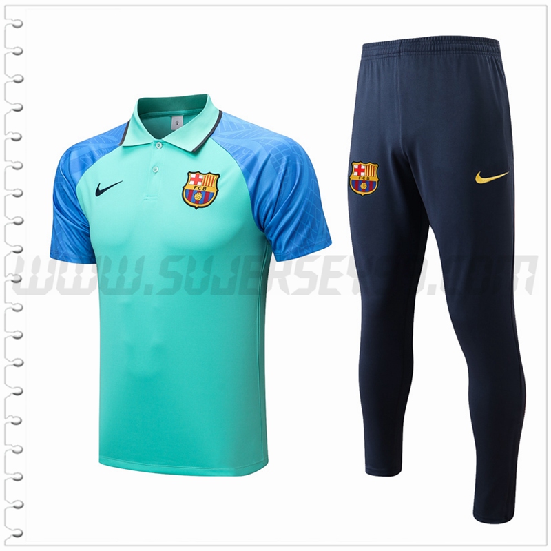 Polo Futbol FC Barcelona + Pantalones Verde 2022 2023
