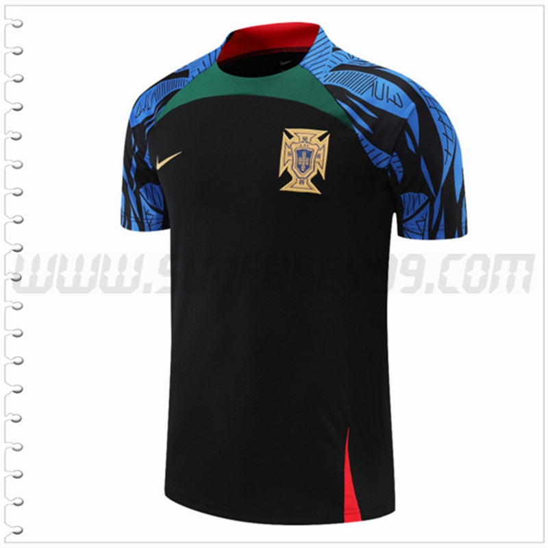 Camiseta Entrenamiento Portugal Negro/Azul 2022 2023