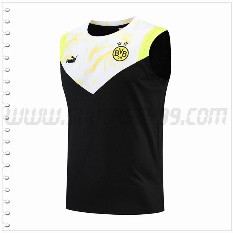 Camiseta Entrenamiento Sin Mangas Dortmund Negro 2022 2023