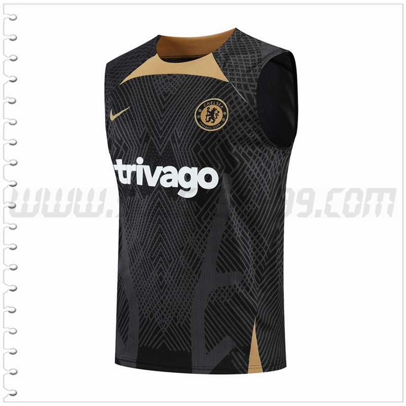 Camiseta Entrenamiento Sin Mangas FC Chelsea Negro 2022 2023