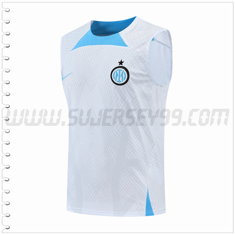 Camiseta Entrenamiento Sin Mangas Inter Milan Blanco 2022 2023