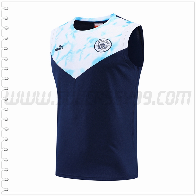 Camiseta Entrenamiento Sin Mangas Manchester City Azul Marina 2022 2023