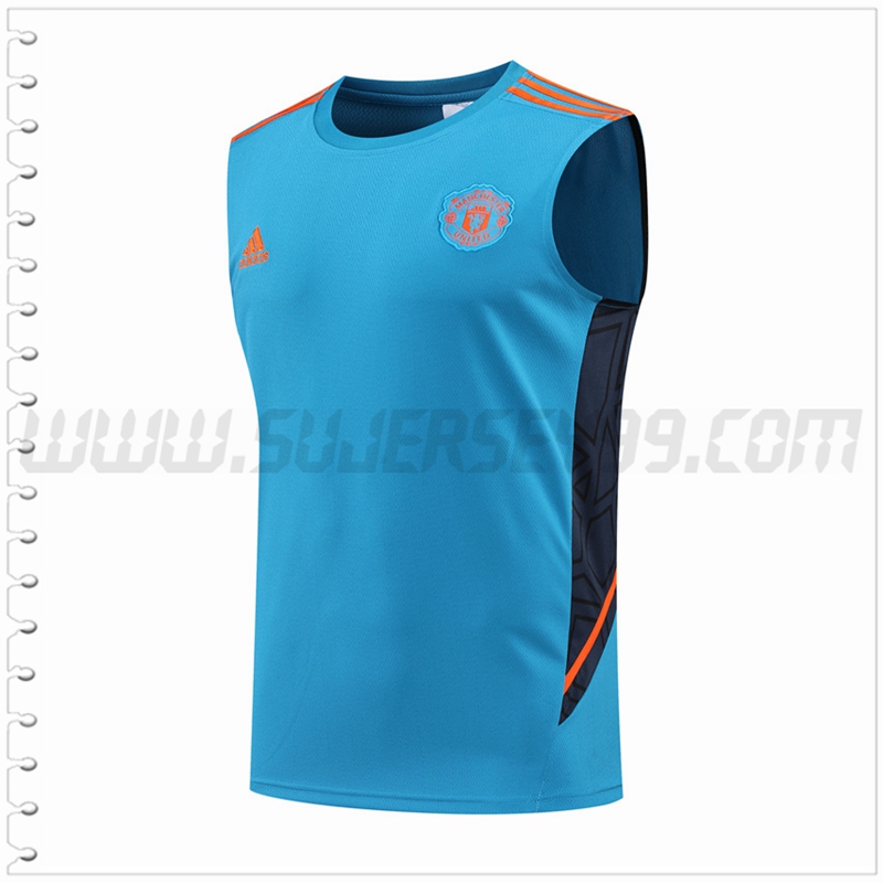 Camiseta Entrenamiento Sin Mangas Manchester United Azul 2022 2023