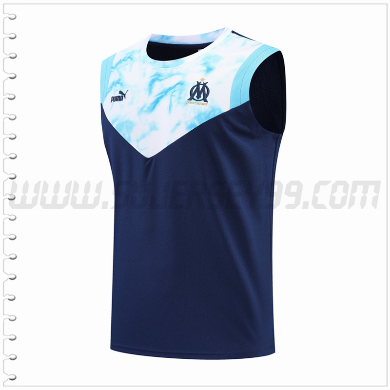 Camiseta Entrenamiento Sin Mangas Marsella OM Azul Marina 2022 2023