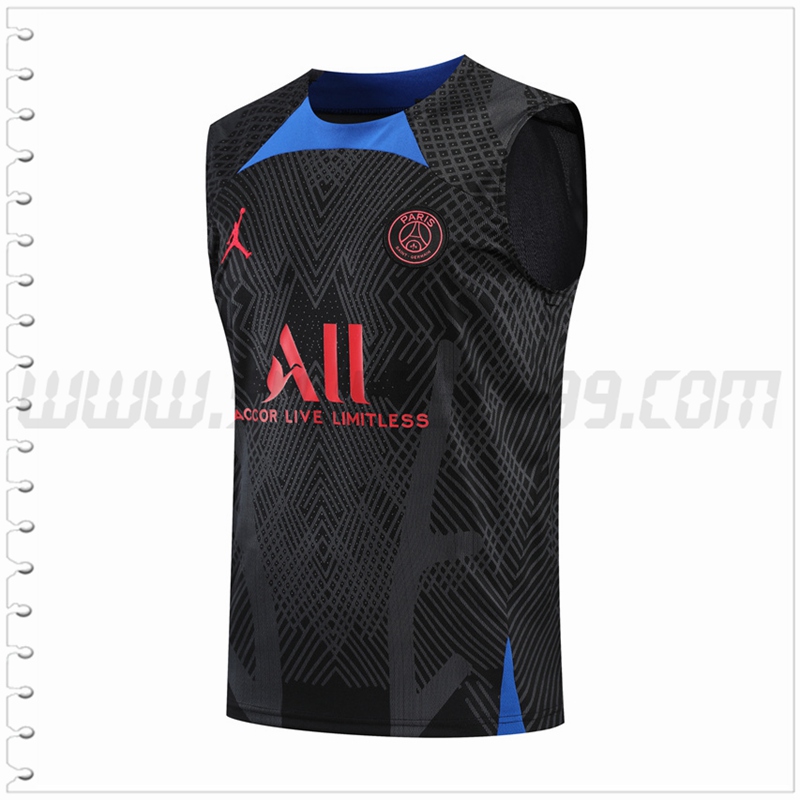 Camiseta Entrenamiento Sin Mangas PSG Negro 2022 2023