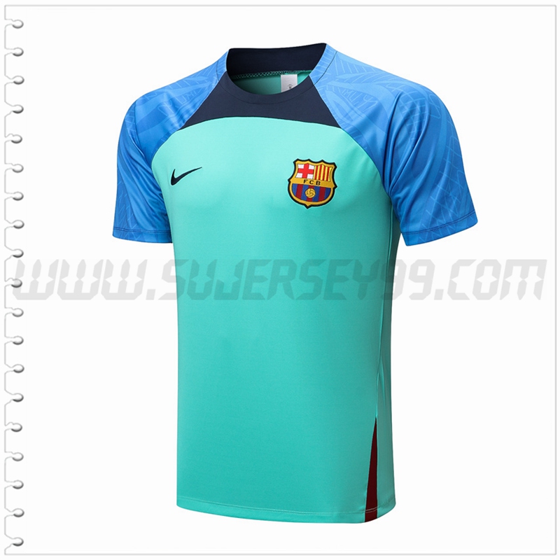 Camiseta Entrenamiento FC Barcelona Azul/Verde 2022 2023